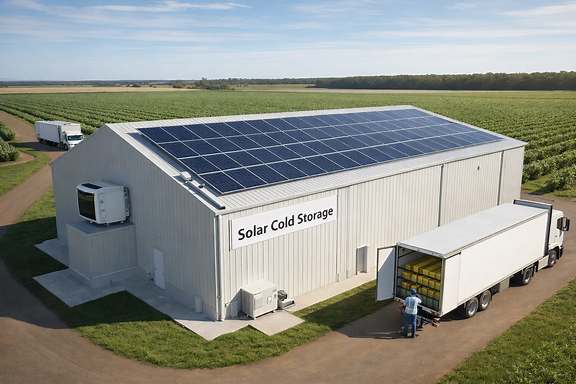 Cold storage solar panel installation