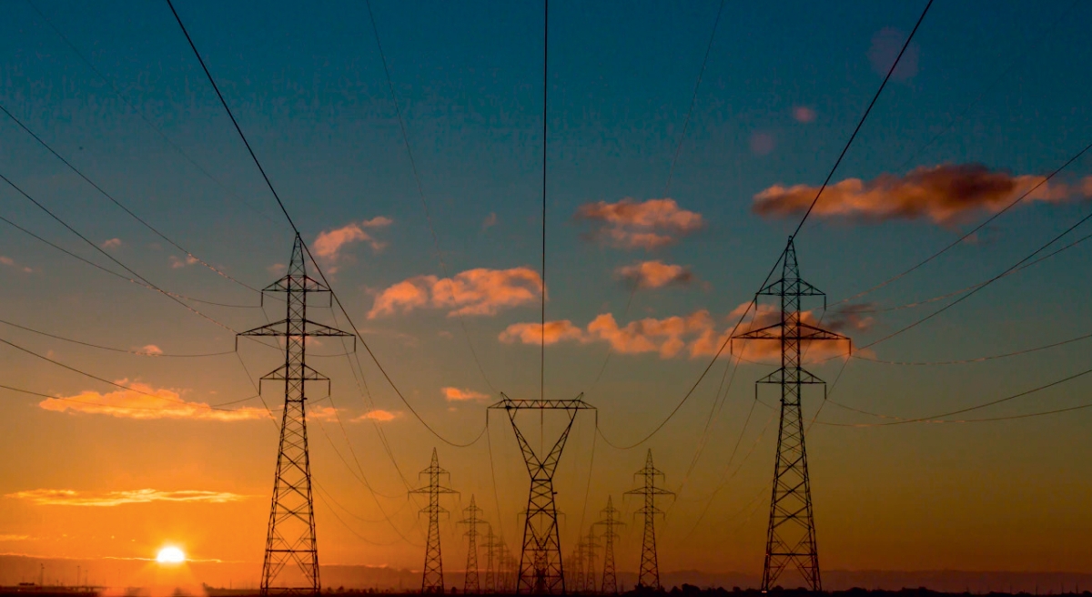 Satya Solar Parks utility scale solar farm at sunset